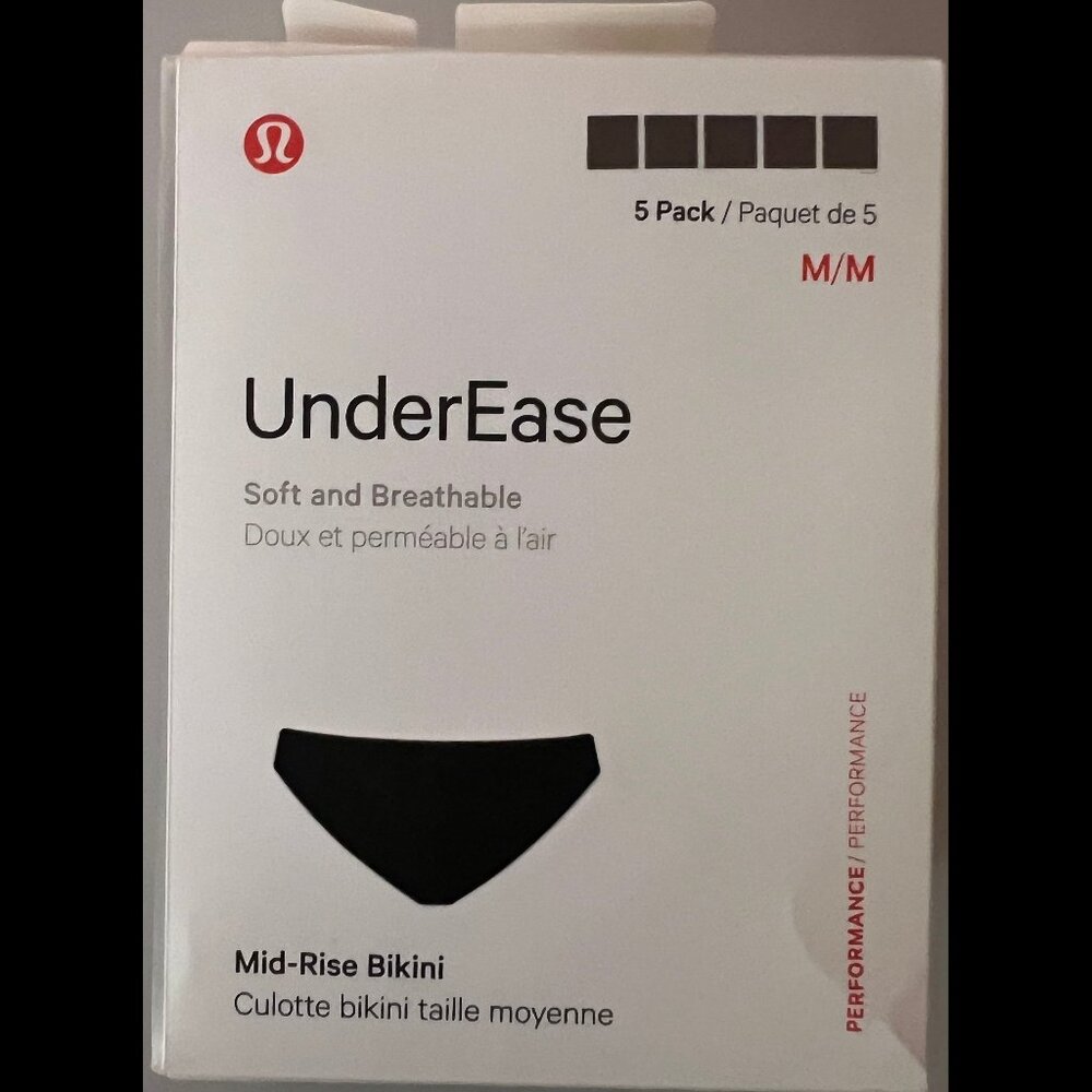 Lululemon UnderEase Mid-Rise Bikini Underwear 3 Pack size medium NWT/NIB